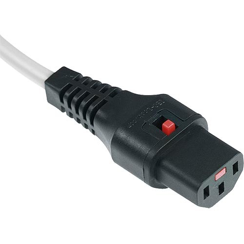 Scolmore 2m C14 - C13 Lock White PVC 1.0mm Power Lead