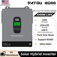 24V 3300W Solar Hybrid Inverter Pure Sine BMS AC110/120V MPPT Controller Charger