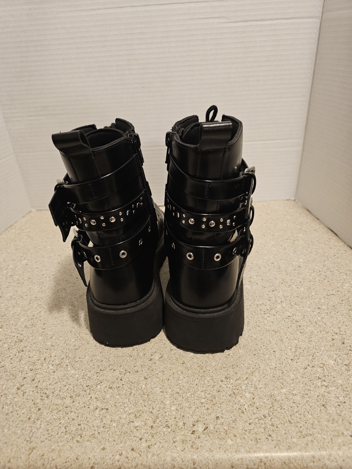 Zara TRIPLE BUCKLE ANKLE BOOTS Size 6.5 image 7
