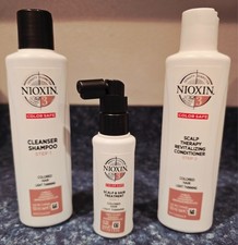 NIOXIN System 3 Color-Safe Cleanser, Conditioner, Scalp Therapy  Treatment Kit