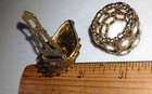 Vintage Czech Gold Tone Filigree Pearl Dress Scarf Clip & Hair Ban???. — photo 3
