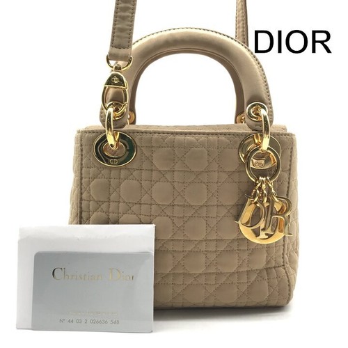 Condition Christian Dior Lady Dior Cannage Nylon Canvas 2way Mini Small Hand Sh