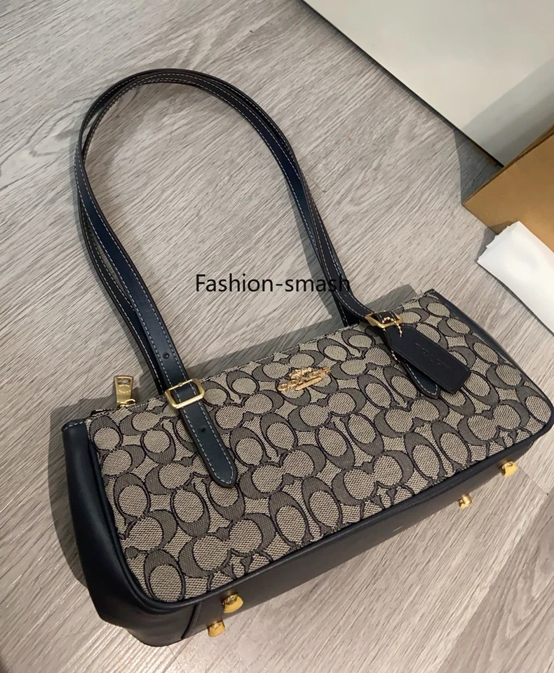 Bolsa de ombro CBJ03 Asher em lona jacquard assinatura couro preto - Imagem 4 de 4