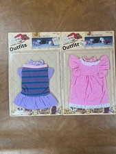  2 Vtg 1985 Tonka Pound Puppies Outfits Party Dress Dance Dress Lot of 2