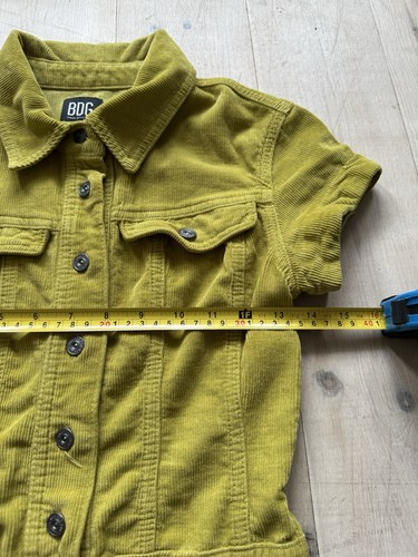 BDG Urban Outfitters Light Green Corduroy Button Up Mini Dress - Size UK XS - Picture 4 of 7