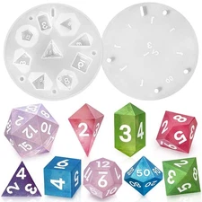 7 Cavities Resin Dice Mold DND Dice Molds Polyhedral Dice Silicone Molds