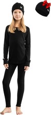 Merino Wool Base Layer Kids Set Midweight Unisex Merino Wool Thermal Underwear