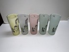 5 FROSTED Pastels GLASS Anchor Hocking Tumblers Southern Belle 1950's  — photo 2