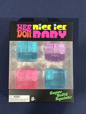 NeeDoh Nice Ice Baby 4 pack, Set of Four Nee Doh Mini Nice Cube Tik Tok Rare