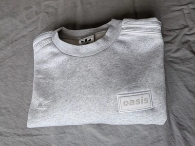 Sweat Adidas Originals x Oasis gris chiné collaboration limitée unisexe taille L - Photo 1/4