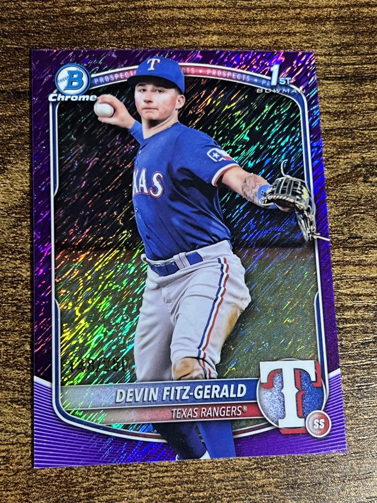 DEVIN FITZ-GERALD 2025 Bowman Chrome #BCP-158 1st Purple Shimmer Refractor /250