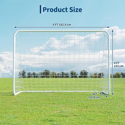 GRAVEE Portable Soccer Goal Net 6x4 FT Backyard Football Training Set