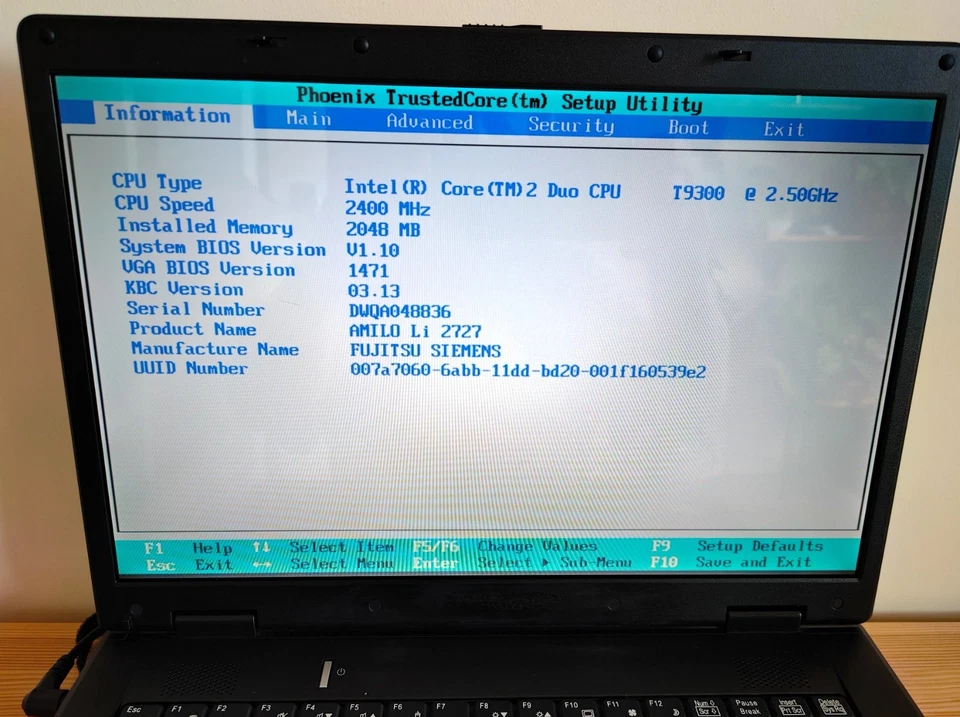 Fujitsu Siemens Amilo Li2727 MS2228 Windows vista 2gb ram Intel T9300, 180ssd - Image 2 of 4