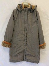 Woolrich Boulder Coat Down Filled Parka Gray Fur Trim Hood Women's L Long #157
