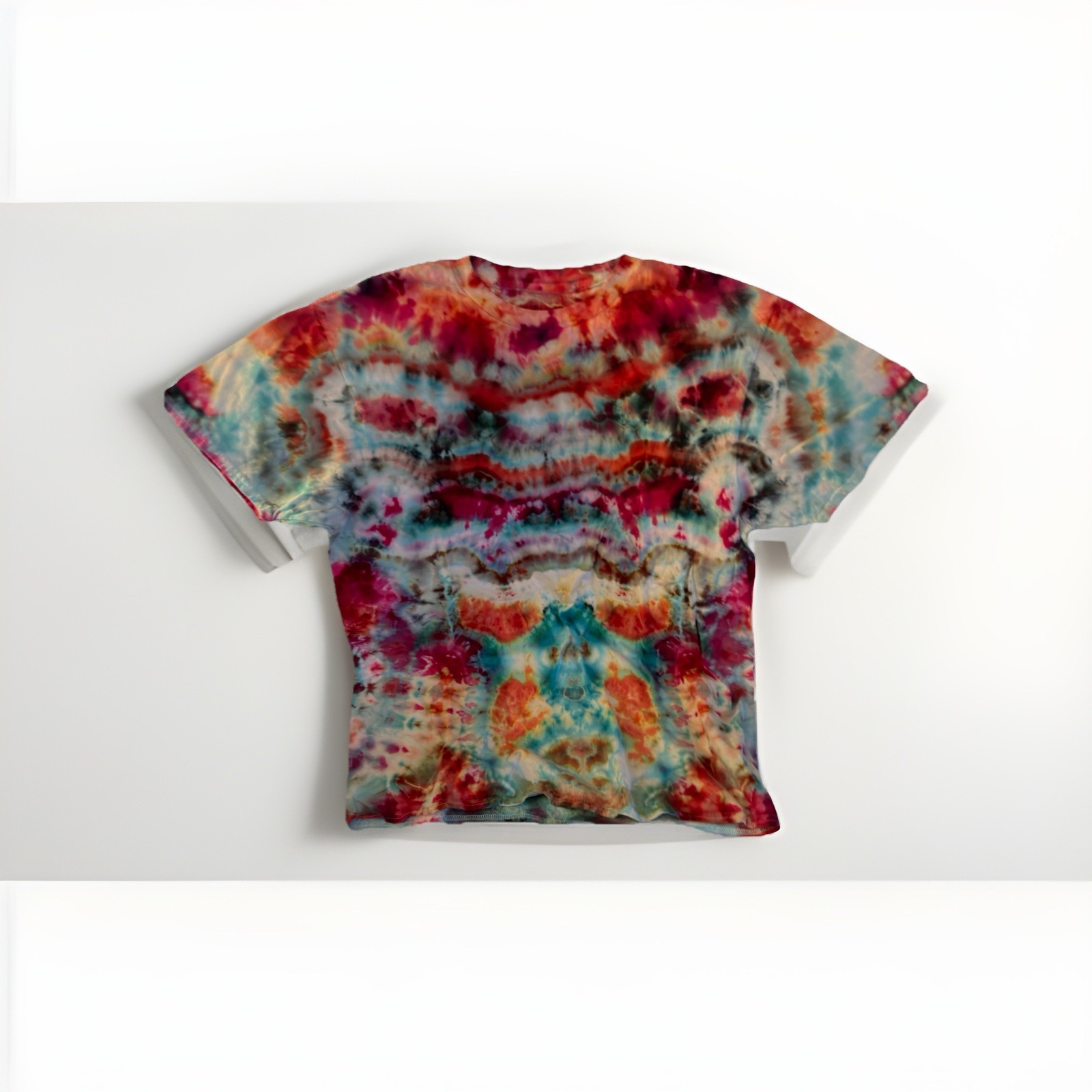 Hand Dyed Tie Dye Short Sleeve Shirt. Unisex For Men And Women. 100% Cotton