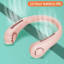 Portable USB Rechargeable Neckband Lazy Neck Hanging Dual Cooling Mini Fan USA