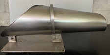 Used Stainless Steel Meat Stuffing Horn Chute, 10"In, 5"out 25 CM in 12.5 Cm out