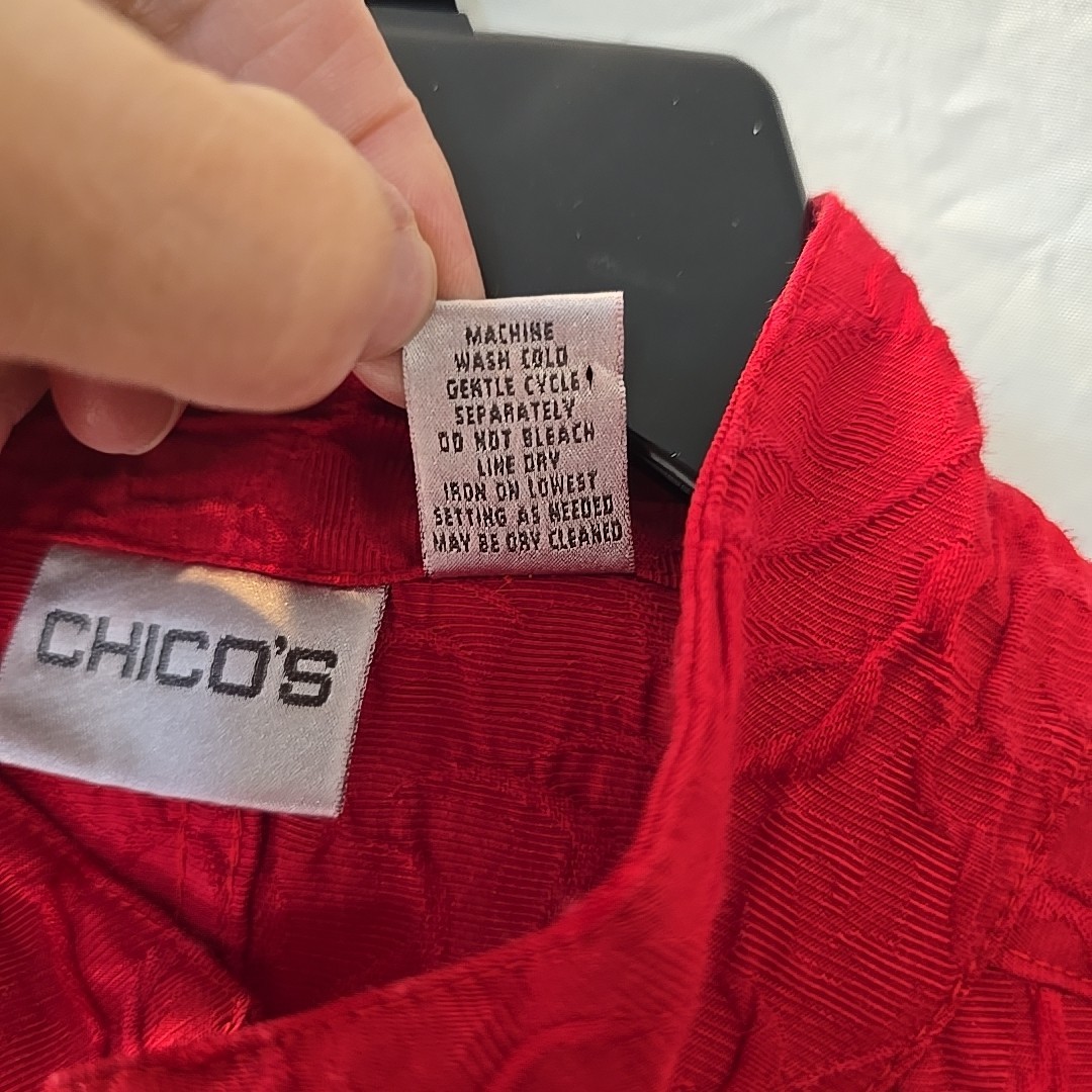 Chicos Button Down Top Light Jacket Cardigan Crin… - image 9