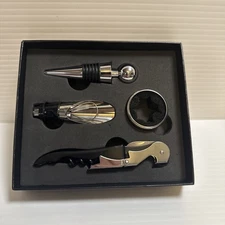 Elegant 4-in-1 Wine Accessories Gift Set - stainless steel, opener In Gift Box
