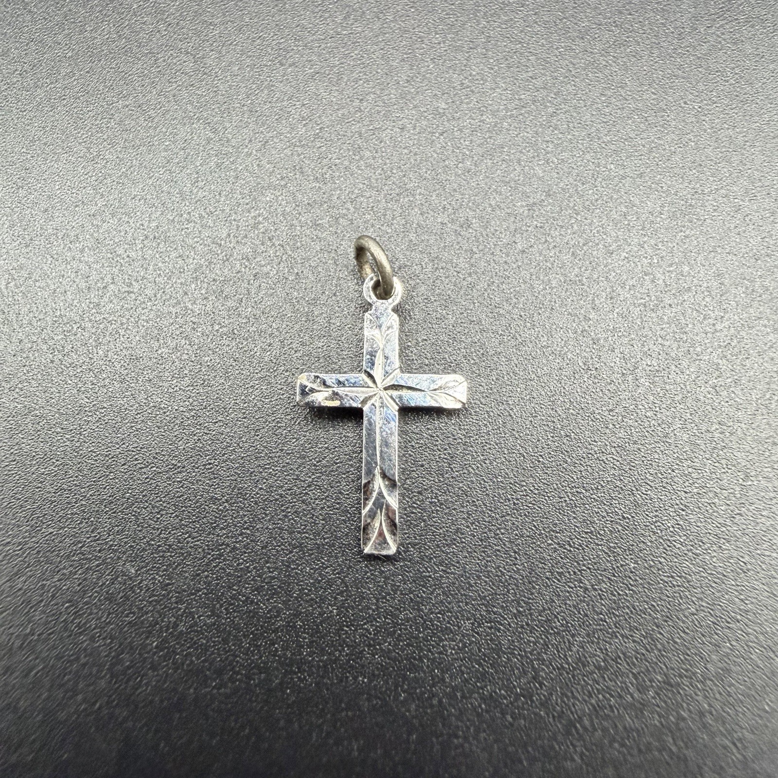 Tiny WEH Hayward Sterling Silver Religious Cross Childs Necklace Pendant Charm