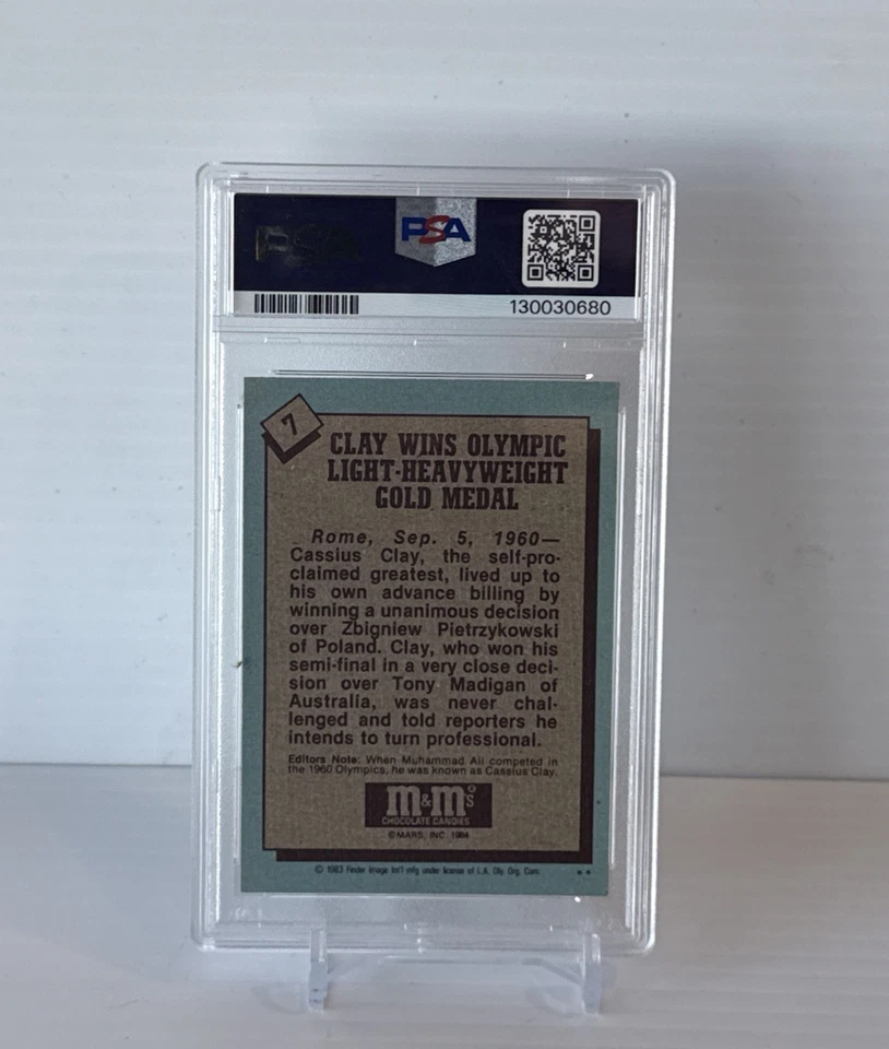 1983 Topps M&M's Olympic Heroes #7 Cassius Clay Muhammad Ali Boxing Auto PSA/DNA - Image 3 of 3