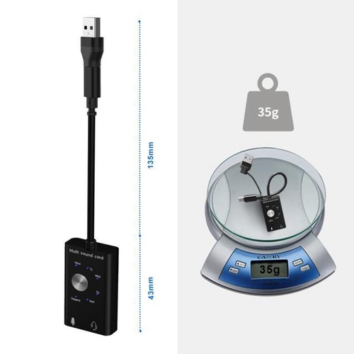 Carte Son Externe USB2.0 Type C Adaptateur de Microphone StéRéO Convertisse3273 - Afbeelding 7 van 7