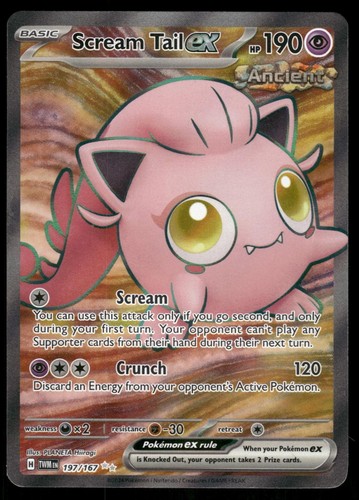 Scream Tail ex 197/167 Ultra Rare Twilight Masquerade Pokemon Holo Near Mint
