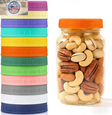 12 Pcs Multicolor Wide Mouth Mason Jar Lids, Snug Non-Slip Fit for Various Brand