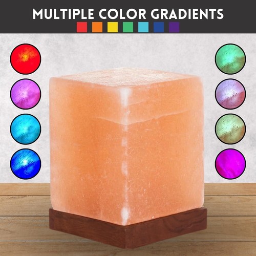 2 Pack, Cube Crystal Salt Lamp with Color Changing LED Light, Himalayan Salt - Picture 17 of 24