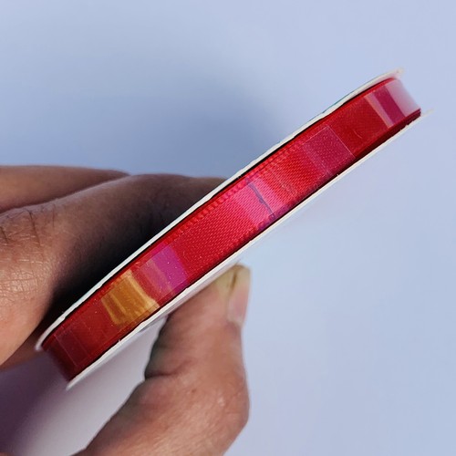 Cinta de satén roja de 6 mm de ancho lavable de doble cara costura regalo encaje 3X metros - Imagen 1 de 4