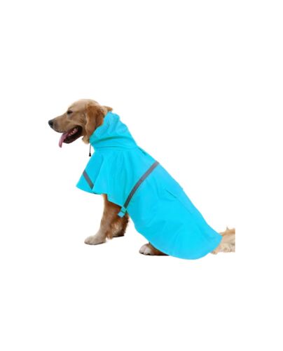 Large Dog Raincoat Adj Pet Water Proof Lightweight Reflective Jacket (New)