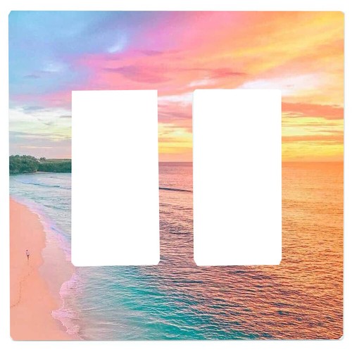 Pastel Sunset, Beach Light Switch Cover, Outlet, Home Decor, Night Light, knob - Picture 6 of 14