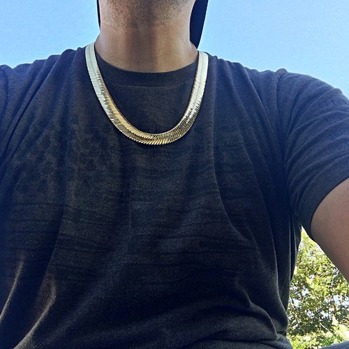 Mens 14K Gold Plated Herringbone Chain Flat Hip Hop Necklace 20"-30" 4MM-14MM - Picture 5 of 13
