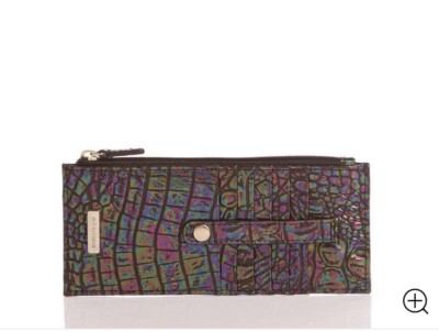 Brahmin Melbourne Credit Card Slim Wallet Black Pearl NWT