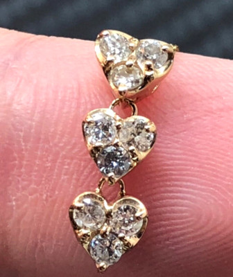 K18 0,30ct Natürlicher Diamant Gold Collier 39cm JAPAN Gebraucht