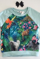H&m H M Girls Sweater Pullover Jungle Safari, Tropical, Animals, Hair Bow, 4 5 6 H&m H M Girls Sweater Pullover Jungle Safari, Tropical, Animals, Hair Bow, 4 5 6