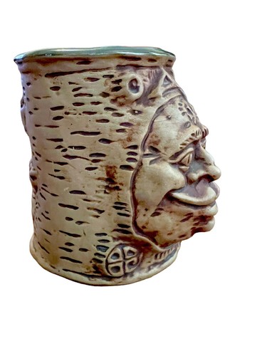1971 Jim Rumph Pottery Face Tankard Mug With Troll Inside And Medusa Design - Picture 2 of 8