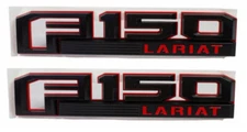NEW OEM 15-20 Ford F-150 LARIAT Sport Package Fender Emblem BLACK/RED LH+RH