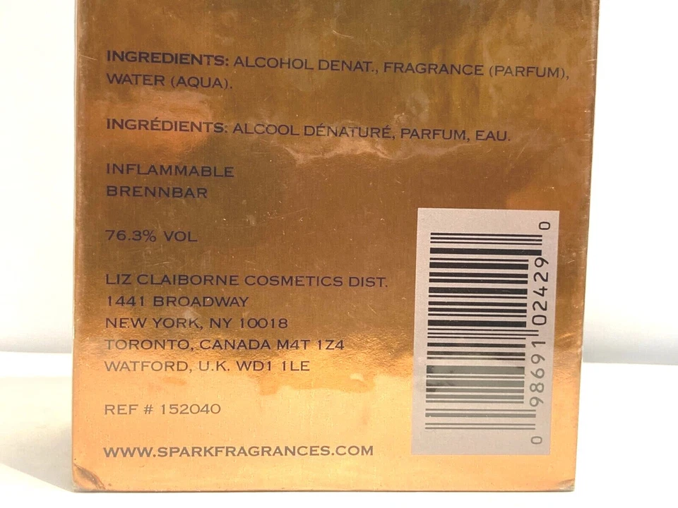 Spray perfume Spark by Liz Claiborne 0,5 oz/15 ml para mujer vintage Foto 3 de 3