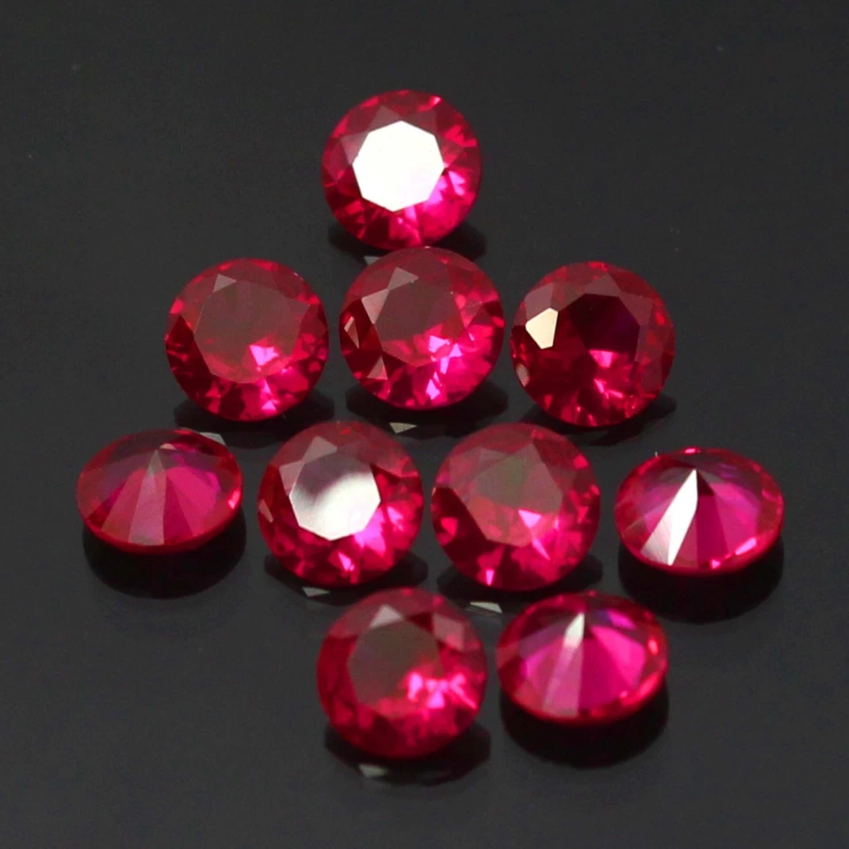 Awesome ! 5.00 mm Round Brilliant Fancy Color VS1 Red 10 Pcs Loose Diamond - Image 4 of 4