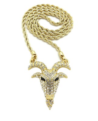New Iced Polo G Goat Pendant 5mm/26'',30'' Rope Chain Hip Hop Necklace RC4360