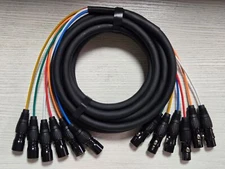 M/F 6 Channel Snake Cable Pairs Male to Female 3 Pin XLR Balanced Audio Cord
