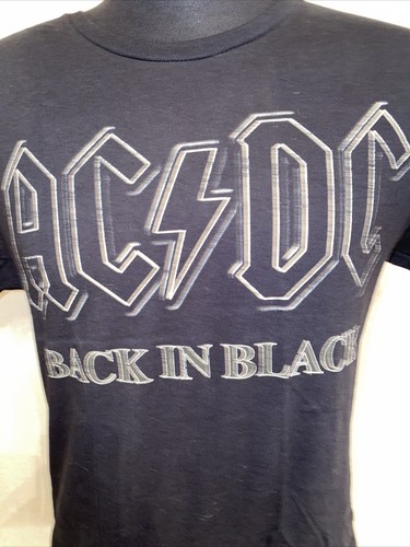 ACDC Back In Black T-Shirt Medium Band Concert Tour Rock and Roll Heavy Metal - Picture 9 of 18