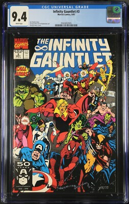 Infinity Gauntlet #3 CGC 9.4 Marvel 1991 George Perez Jim Starlin Stan Lee Grade
