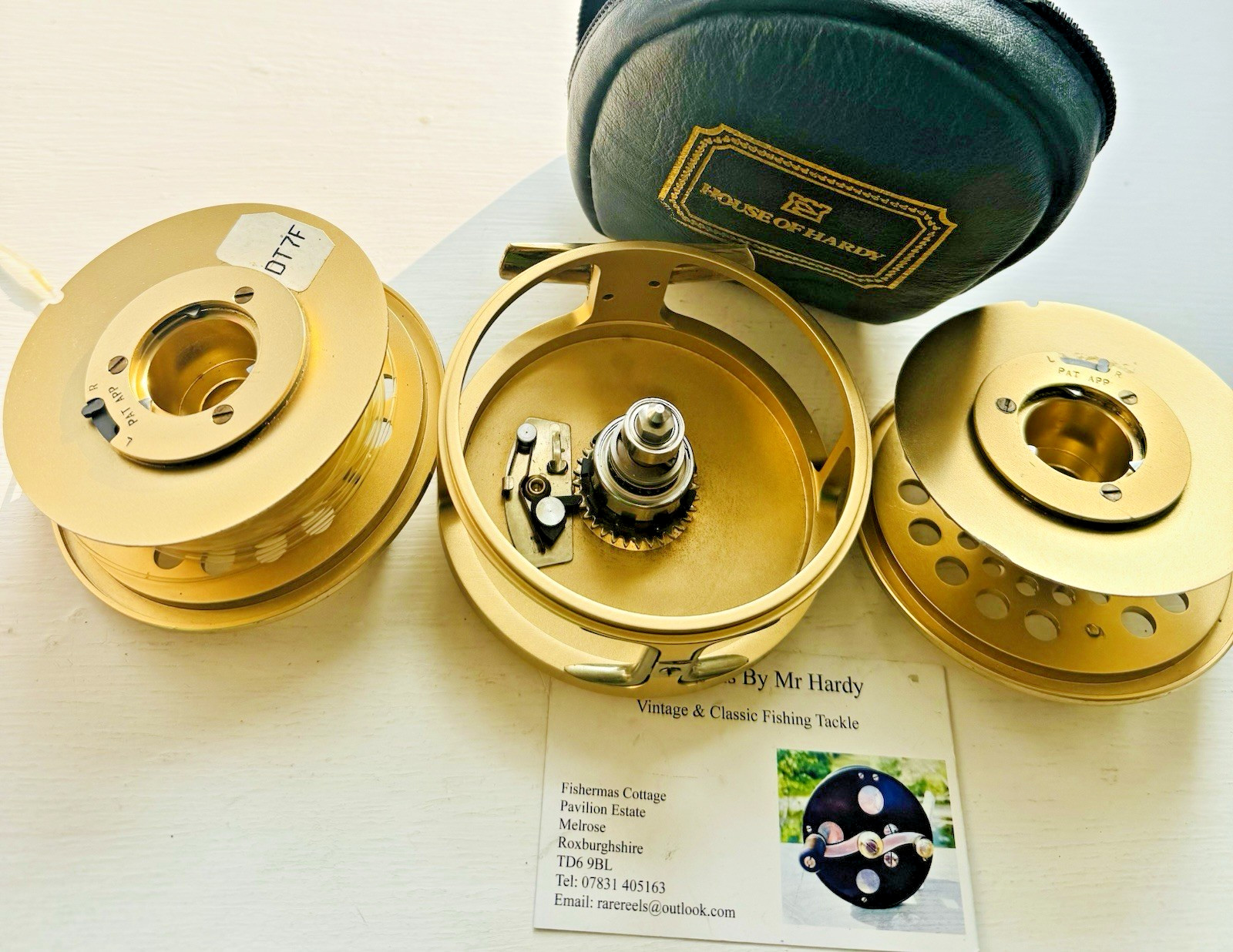 Vintage Hardy Gold Sovereign 8/9 Fly Reel with Spool Floating Line & Case