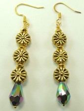 Earrings Statement Long Crystal Dangle Earrings 3 flowers