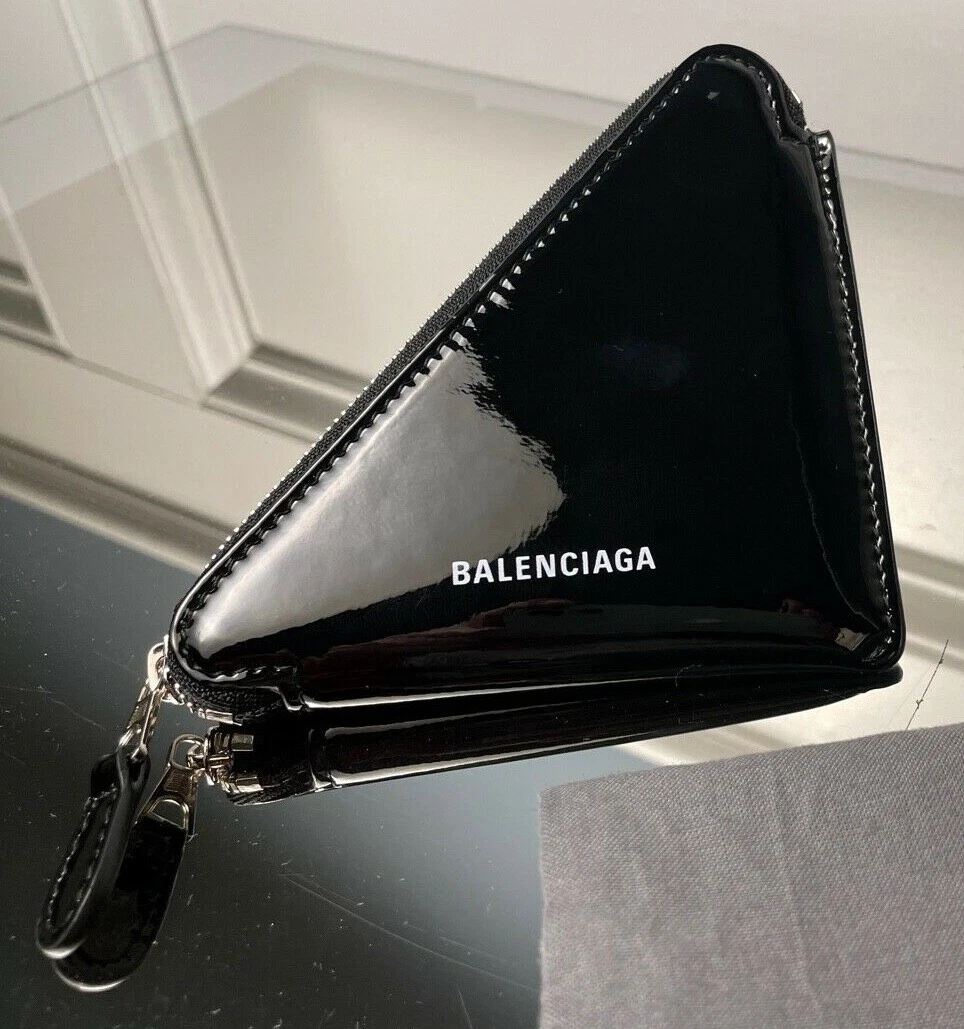 BALENCIAGA 552828 PATENT TRIANGLE COIN Black | eBay