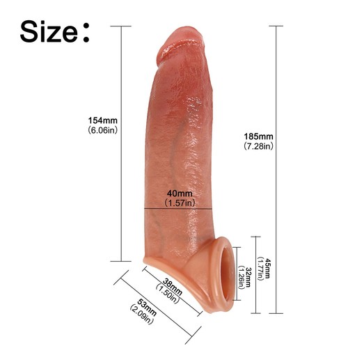 Penis Extension Extender Sleeve Cock Sheath Girth Enhancer Enlarger Male Condoms - Picture 26 of 26