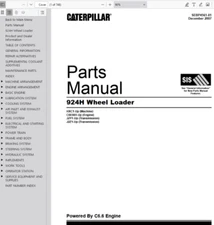 CAT Caterpillar 924H Wheel Loader HXC1-Up Parts Catalog Manual PDF USB