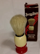 Vintage Burma Shave Shaving Brush 100% Natural Bristle New In Original Box